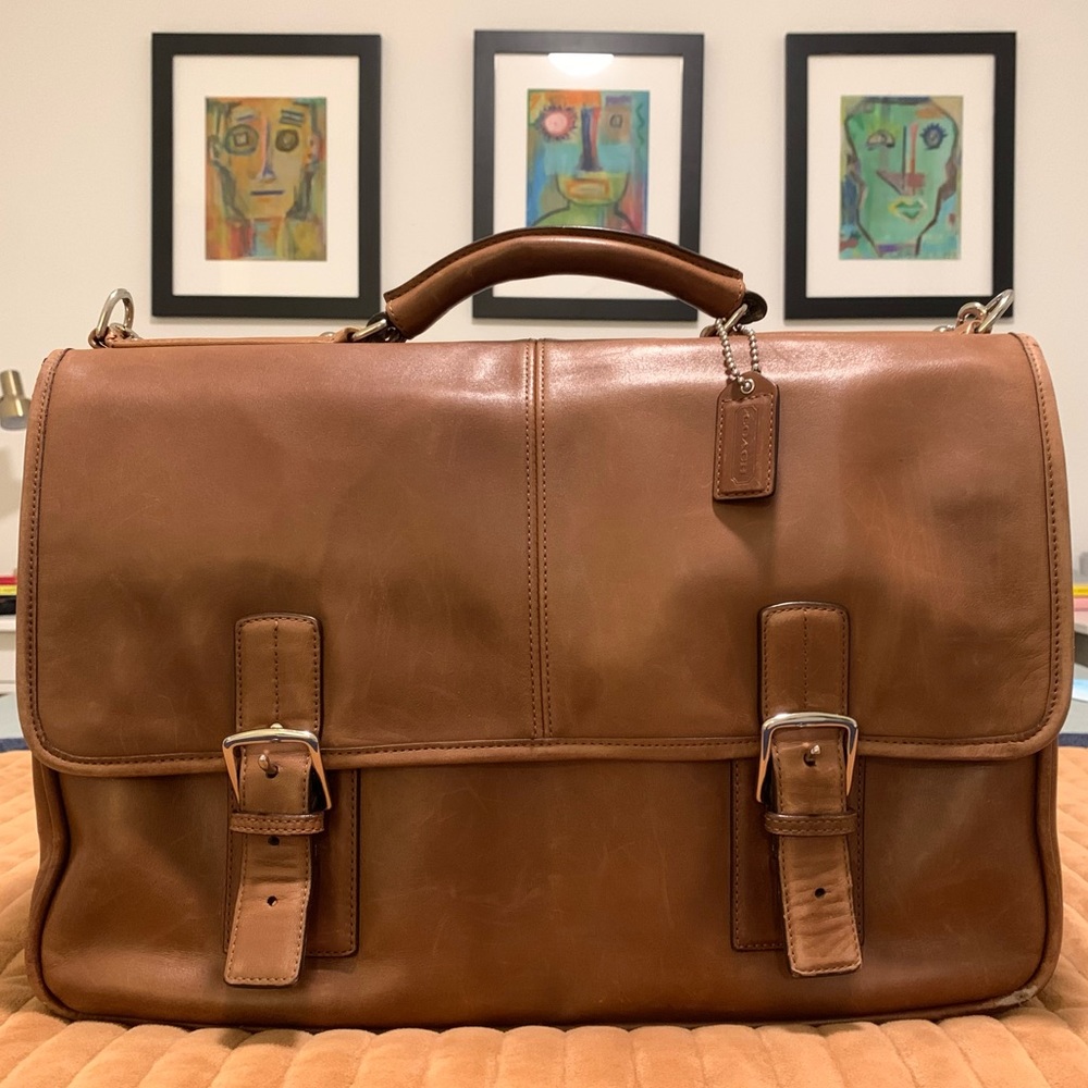 Coach Thompson Executive Leather Briefcase/ Laptop Bag. - Authentic